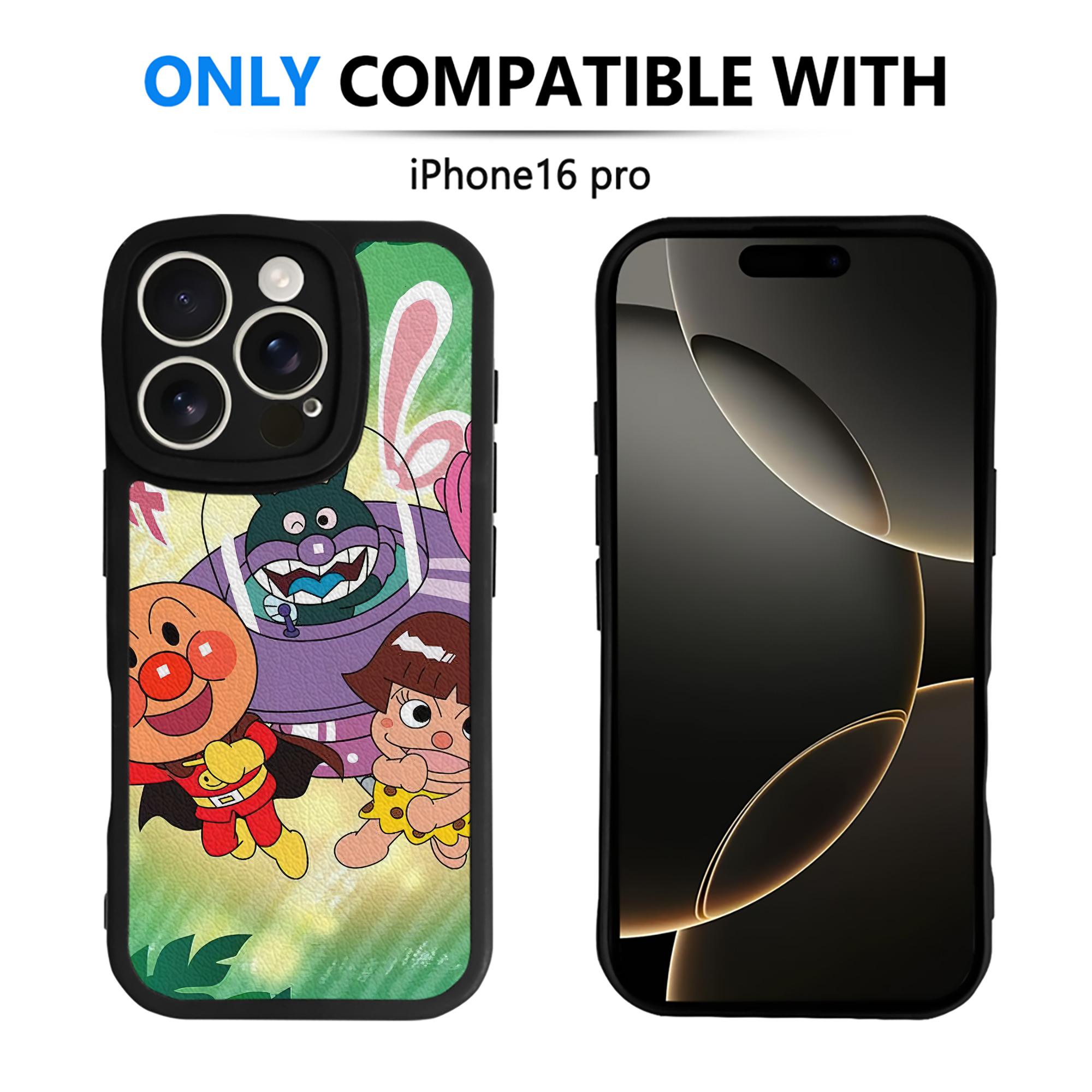 （画像用） アンパンマン Anpanman 【iPhone 16シリーズ対応】シリコンスマホケース（レザー調） 材質：シリコン